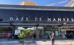 Un nid en bois sur le toit de la gare de Nantes.