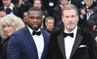 Les acteurs Curtis Jackson (plus connu sous son nom de rappeur, 50 Cent) et John Travolta au Festival de Cannes