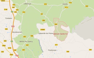 Localisation de Belmont-Sainte-Foi, dans le Lot.