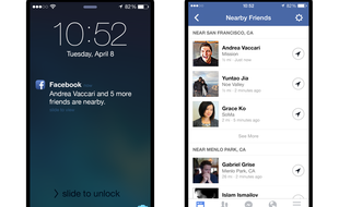 La fonctionnalité «Amis à proximité» sur l'application Facebook.