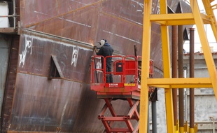 ST NAZAIRE, le 09/05/2014 Illustration des chantiers navals de Saint-Nazaire