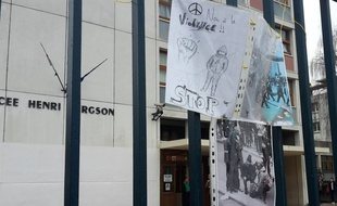 Les grilles du lycée Bergson (19e) ce vendredi matin