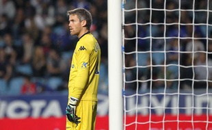 Le gardien de Bastia Mickaël Landreau, le 26 ocotobre 2013, contre Nice.
