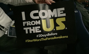 Le beau panneau des fans de Star Wars à la projection du film