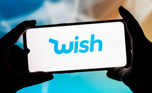 Le logo Wish sur un smartphone (illustration).