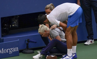 Novak Djokovic et la juge de ligne