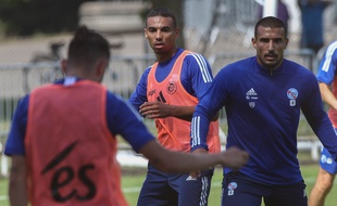 Les joueurs du RC Strasbourg à l'entraînement, le 9 juillet 2020.