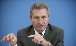 Le commissaire européen Günther Oettinger à Berlin, le 26 septembre 2016.