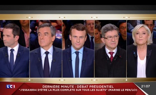 Le premier débat télévisé de l'élection présidentielle 2017 (capture LCI).