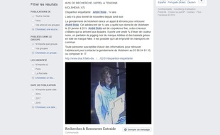 L'appel à témoins partagé par une page Facebook.