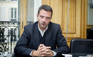 Jérôme Kerviel en interview dans le bureau de son avocat Me Koubbi, le 9 septembre 2013 à Paris.