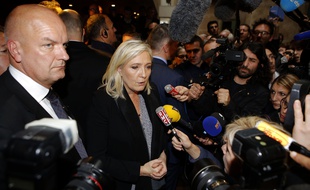 La présidente du Front national, Marine le Pen, comparait devant le tribunal correctionnel de Lyon pour ses propos sur les prières de rue des musulmans qu'elle avait , en 2010, compares a l occupation.
Crédit:Pascal Fayolle/SIPA