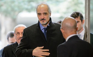 L'ambassadeur syrien à l'Onu Bashar al-Jaafari à son arrivée le 2 février 2016 à Genève
