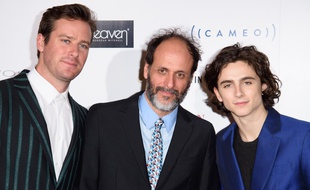 Le réalisateur Luca Guadagnino entouré des acteurs Armie Hammer et Timothée Chalamet