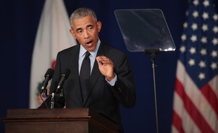 Barack Obama à l'université de l'Illinois, le 7 septembre 2018.