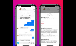 Instagram pourra afficher un avertissement en cas de message suspect reçu par un mineur.