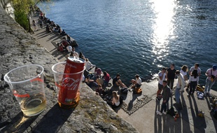 Sur les berges de Saône à Lyon, le 31 mars 2021.
