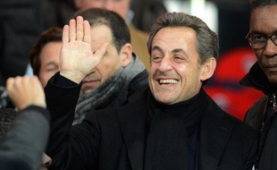 Nicolas Sarkozy, le 24 février 2013 au Parc des Princes, lors de la rencontre PSG-OM.