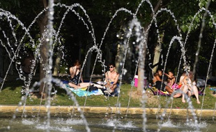 Dans un parc de Madrid, le 10 juillet 2021.