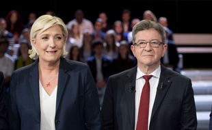 Marine Le Pen et Jean-Luc Mélenchon lors d'un débat en 2018.