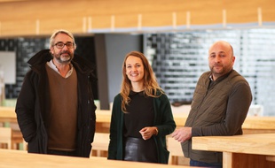 François Bidou (à gauche), Marie-Audrey Turellier, et Alexandre Viaud Foulon, les trois responsables du food court La Boca à Bordeaux.