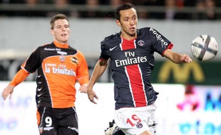 Le milieu de terrain parisien nenê lors d'un match à Lorient, le 14 novembre dernier.
