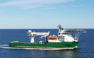 Havila Harmony, un des trois navires scrutant les fonds marins à la recherche de l'épave du MH370 au large de l'Australie