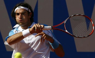Le tennisman français Jérémy Chardy, lors d'un match à Munich contre Thomas Berdych, le 9 mai 2009.