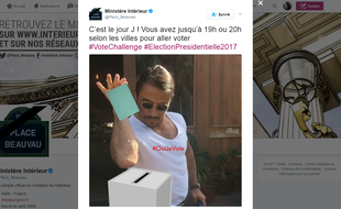 Capture d'écran du tweet publié par le ministère de l'Intérieur ce dimanche 23 avril.