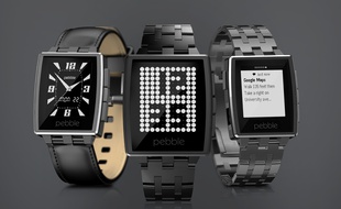 Des montres Pebble Steel.