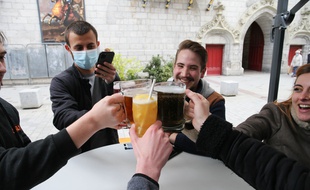 Réouverture des terrasses à Douai,le 19 mai 2021.