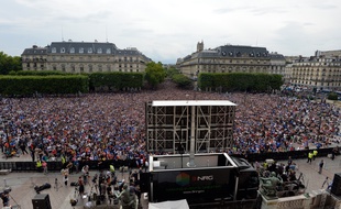 La fan-zone devant l'hôtel de ville lors du dernier mondial.