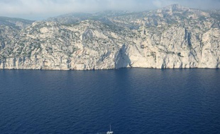 Vue aérienne du 30 juin 2015 du parc national des Calanques à Marseille