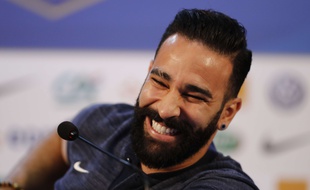 Adil Rami en conférence de presse à Istra, le 4 juillet 2018.