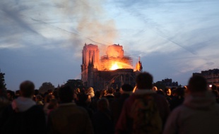 La cathédrale Notre-Dame en feu, le lundi 15 avril 2019.