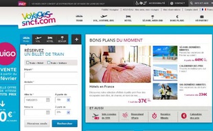 Capture d'écran du site voyages-sncf.com