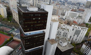 Vue aérienne de la fac de Tolbiac à Paris. (Illustration)