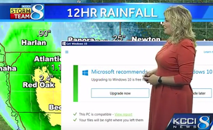 Le 26 avril 2016, une présentatrice météo a eu la drôle de surprise de voir s'afficher une suggestion de mise à jour de Windows.