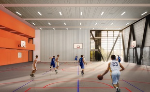 La salle de basket offrira une vue sur l'esplanade de Gaulle.