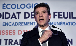 Arnaud Montebourg lors de son discours du dimanche 22 janvier
/ AFP PHOTO / PHILIPPE LOPEZ
