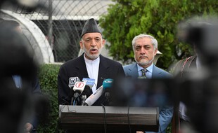Hamid Karzai et Abdullah Abdullah, le 16 juillet 2021.