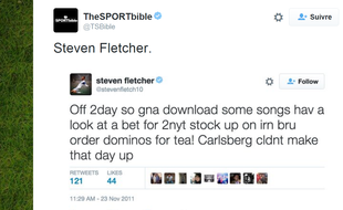 Tweet de Steven Fletcher, datant de 2011.