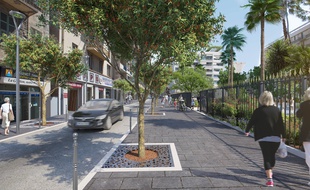 Le plan de végétalisation prévu par Christian Estrosi, ici dans la rue Trachel.