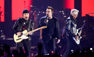 Le groupe U2 en concert, le 23 septembre 2016 à Las Vegas.