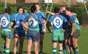 Villeneuve d'Ascq, le 11 janvier 2015 - L'equipe de rugby feminine du LMRCV en championnat face a La Valette (72-0)