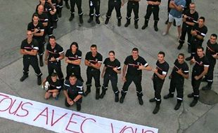 Les pompiers de la caserne de Béziers marquent leur soutien aux grands brûlés de gabian et leurs familles