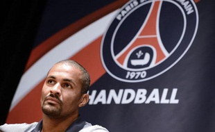 Didier Dinart lors de la présentation du Paris handball, le 11 septembre 2012 à Paris.