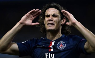 Edinson Cavani pendant le match PSG-Chelsea du 17 février 2015