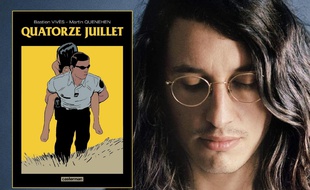 La couverture de la BD « Quatorze juillet » et Bastien Vivès, l'un de ses coauteurs