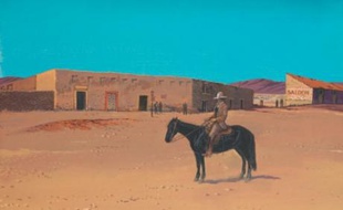Le Cheval noir, acrylique sur carton toilé de Jean Giraud